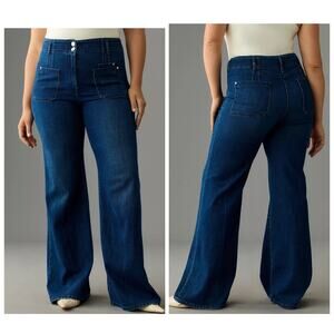 Maeve Anthropologie Junie Jeans Wide Leg High Rise Casual Women’s Size 16 W 16W